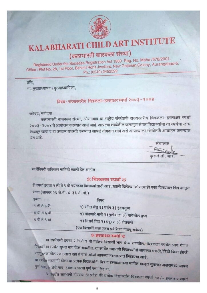 Kalabharati result 2003 page 1